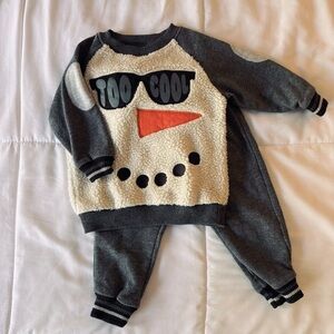 “Too Cool” Cute Snowman sweatsuit